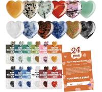 Genérico Valentine's Day Gem Gifts for Kids&Adults - 24 Pack Prefilled Cards with Heart-Shaped Gemstones, Gem Valentines Day Cards (1 set)