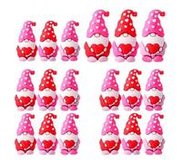 Genérico Valentines Day Heart Gnomes, Cute Mini Valentine's Figurines to Hide and Seek, Bulk Tiny GNOME Statues for Party, Valentine Wedding Party Gift (18Pcs)