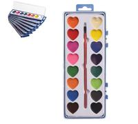 Genérico Valentine's Day Mini Watercolor Paint Sets, Heart Shaped Water Color Valentines Set, Washable Mini Heart Water Color Paint, For Valentines (16 COLOR)