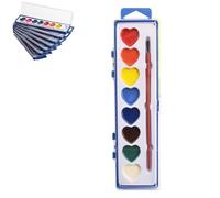 Genérico Valentine's Day Mini Watercolor Paint Sets, Heart Shaped Water Color Valentines Set, Washable Mini Heart Water Color Paint, For Valentines (8 COLOR)