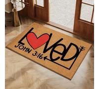 Genérico Valentine's Day Rug Outdoor Doormat,Envelope Heart Welcome Mat,Red Love Heart Pattern Artificial Coir Door Mat,Wear-Resistant and Non-Slip Linen Floor Doormat,for Indoor Home Decor
