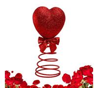 Genérico Valentines Day Tree Topper | 6.3In Heart Shaped Mini Shiny Romantic Decor | Foam Holiday Tree Top Ornament Tabletop Display | Home Party Wall Housewarming Birthday