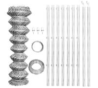 Genérico Valla de Alambre y Postes Acero galvanizado Plateado 15x1,25 m,Bricolaje,Vallas de jardín,Paneles de vallas-141496