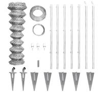 Genérico Valla metálica con estacas Postes Acero galvanizado 15x0,8 m,Bricolaje,Vallas de jardín,Paneles de vallas-141502