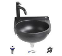 Genérico Vanity Sink, Semi-Circular Washroom Sink Washing Basin, Wall Mount Washbasin for Bathroom, Restroom, Hotel, Kitchen, Vanity, Laundry, Restaurant, Home, Cafe