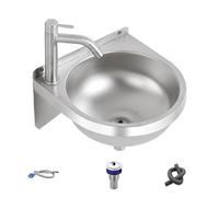 Genérico Vanity Sink - Washroom Semi-Circular Sink for Scrubbing | Porcelain Bowl with Mounting Hardware & Curved Front Profile for Grooming, Rinsing, Shaving and Brushing | 185 Characters Exactly