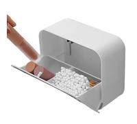 Genérico Vanity Wall Mounted Canister Holder - Storage Box Cover Cosmetic Organizer - Cosmetic Organizer Cotton Pads and Ball Organizers, No Drilling Shelf Órganizer Box with Mirror for Hairpin