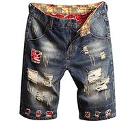 Genérico Vaqueros Cortos Hombre Bermudas Vaqueras Hombre Verano Elásticos Holgados con Bolsillos Talla Grande Transpirables Pantalon Corto Casuales Pantalón Corto Dpara La Playa Todos Los Días