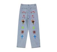 Genérico Vaqueros Finos Verano Hombre,Pantalones Vaqueros Bordados Street Style De High Street De Europa Y AméRica
