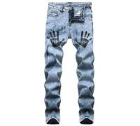 Genérico Vaqueros Hombre Pantalones Hombre Pantalones Vaqueros Hombre para el día a día Estampados Stretch Azul Claro Tendencia 2026 para Hombre Joven Y Moderno