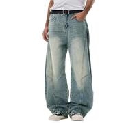 Genérico Vaqueros Hombre Pantalones Hombre Pantalones Vaqueros Hombre para el día a día Primavera Otoño Holgados Rectos Pierna Ancha Casuales Clásicos para Uso Diario Versátil