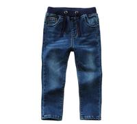 Genérico Vaqueros Niño Regular Fit Jeans Jogger - Pantalones Vaqueros Rectos Lavados de Cintura Media con elástico para niño pequeño