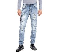 Genérico Vaqueros Slim Fit Hombre Strech Corte Ajustado Graffiti Lavado Lavado Deslavado Pantalones De Trabajo Denim Bolsillos Funcionales Pantalones Punk Hombres Y2k Vintage Streetwear Estilo Moto