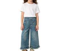 Genérico Vaqueros sueltos y de Piernas Anchas para Niñas - Pantalones de mezclilla versátiles y de moda, azul, 5-6 Años