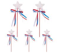 Genérico Vara Estelar | Varitas Mágicas De Estrellas Y Hadas Para Niñas,Juego De 5 Unidades De Bastón De Fantasía Brillante Para Fiestas Infantiles, Cumpleaños Y Halloween