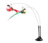 Genérico Vara Juguete Gato, Juguete con Vara para Gatos, Ventosa Desmontable 2 En 1 Pájaro Simulado con Sonido para Caza Instinto Práctica Juego Solo Mordedor