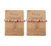 Genérico Varias Frases Naturales Anillos Cute Santa Soft Ceramic Bead Pulsera Rodonita Acero Inoxidable Anillos, talla única, Plástico, No es una piedra preciosa