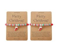 Genérico Varias Frases Naturales Anillos Cute Santa Soft Ceramic Bead Pulsera Rodonita Acero Inoxidable Anillos, talla única, Plástico, No es una piedra preciosa