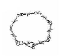 Genérico Varias Piedras Joyería Pulsera Gótica Espinas Alambre de púas Hilo Mujer Y Pulseras Punk Universal Hombre Para Rodonita Piedras Anillos, talla única, Metal, No es una piedra preciosa