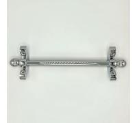 Genérico Varillas de Escalera de Plata Pulida, Varillas de latón para alfombras con remates de pistón, Soportes y Tornillos, para alfombras de hasta 28, 32, 36, 42, 46 y 48 Pulgadas de Ancho (10 piez