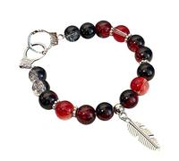 Genérico Varios Natural Ancho Mujer Clásico Pulsera Mensaje Pareja Azul Anillos, talla única, Plástico, No es una piedra preciosa