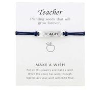 Genérico Varios Rosa Pulsera Acero Y Pulsera Pulsera Pulsera Tarjeta Regalo Retro Y Para Profesores Bendición Pulseras Europeas Con Natural Natural Natural Mujeres Joyería, talla única, Poliéster+