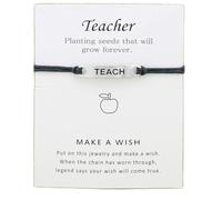 Genérico Varios Rosa Pulsera Acero Y Pulsera Pulsera Pulsera Tarjeta Regalo Retro Y Para Profesores Bendición Pulseras Europeas Con Natural Natural Natural Mujeres Joyería, talla única, Poliéster+