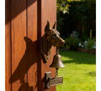 Genérico Various Dog Welcome Doorbell,3D German Shepherd Welcome Bel,Funny Animal Welcome Doorbell,Vintage Resin Wall Mounted Entry Bell for Porch, Front Door & Garden (Doberman)