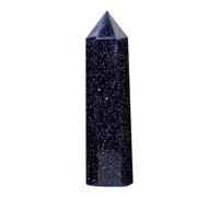 Genérico Varita de Piedra de Cristal Natural Hexagonal 7-8 CM Columna Puntiaguda Azul Arenisca Decoración para Yoga y Meditación Accesorio Decorativo para Hogar y Oficina