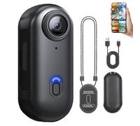 Genérico Varnock Action Camera, HD 1080p/4k Pocket Action CAM, Wearable Mini Varnock Body Camera, with Memory Card, for Work, Cycling, Travel, Diving (Black*1080P,Simple Configuration)