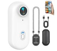 Genérico Varnock Action Camera, HD 1080p/4k Pocket Action CAM, Wearable Mini Varnock Body Camera, with Memory Card, for Work, Cycling, Travel, Diving (White*4K,Simple Configuration)