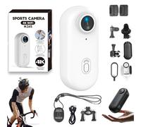 Genérico Varnock Action Camera, Treklon POV Camera,HD 1080p/4k Mini Wearable Body Adventure Action Cameras with Audio, Video, Mount Anywhere, for Vlogging, Cycling, Diving (White,4k)