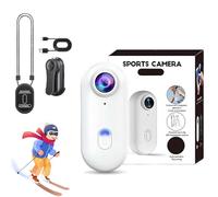 Genérico Varnock HD Action Camera, The Snap CAM, 1080p/4k Hands-Free Magnetic Camera, Mount Anywhere, for Cycling, Skiing, Diving, Pet Walking, Fishing (White-Standard-1080P,128G)