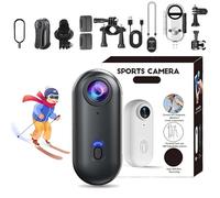 Genérico Varnock HD Action Camera, The Snap CAM, 1080p/4k Hands-Free Magnetic Camera, Mount Anywhere, for Cycling, Skiing, Diving, Pet Walking, Fishing (Black-High Specs-1080P,128G)