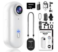 Genérico Varnock HD Action Camera, The Snap CAM, HD 1080P/4K Thumb Action Camera, POV Pro 4K CAM with Audio and Video Recording for Cycling, Ski, Diving and Outdoors Activities (White-4K,128G)