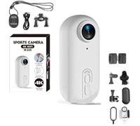 Genérico Varnock HD Action Camera, Varnock Action Camera,The Snap CAM, HD 1080p/4k Mini Wearable Body Adventure,Mount Anywhere, for Vlogging, Cycling, Diving (White,1080P)