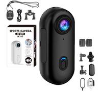 Genérico Varnock HD Action Camera, Varnock Action Camera,The Snap CAM, HD 1080p/4k Mini Wearable Body Adventure,Mount Anywhere, for Vlogging, Cycling, Diving (Black,4K)