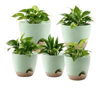 Genérico Vasi per Fiori Autoinnaffianti - 5 Pezzi Contenitori per Cactus con Serbatoio, Vaso Autoinnaffiante Piante con Foro Di Drenaggio | Ideali Uso Esterno In Giardino, Balcone, Terrazzo E Cortile