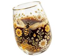 Genérico Vaso De Vidrio Decorativo | Taza Para Café Con Relieve De Aves Y Abejas 414 Ml | Vaso Vidrio Decorativo Para Beber | Para Mujer Mamá Novia Chocolate Caliente Bebidas Hogar Oficina