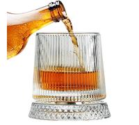 Genérico Vaso de whisky de 360 grados: vaso de transparente, innovadora función de giratorio, diseño de base pesada con agarre ergonómico | Cristalería elegante para degustación de whisky Cumple