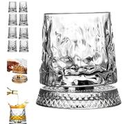 Genérico Vaso de whisky giratorio de 360 grados, vasos de cristal giratorios, con base en relieve única, función antiestrés, para cumpleaños, Día del Padre, eventos especiales de cata (H)