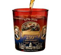 Genérico Vaso Old Fashioned Patriótico - Copa Vintage We the People para el 250 Aniversario de EE. UU. | Vaso de Whisky para Bourbon, o Cócteles | paraa Bar, Hogar, Cocina | Regalo paraa Hombre