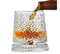 Generico Vaso para whisky | Vaso de bebida con base giratoria a 360 grados - Copas Old Fashion para bebidas y cócteles | Ideal para cumpleaños Navidad regalo padre marido