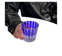 Genérico vasos de cristal 200ml Star Diamond Cut Rock Cup Household Water Glass For Bar Party Colored Crystal(Dark blue)