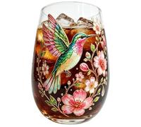 Genérico Vasos de Té,300 Ml Recipiente Para Bebidas Con Estampado De Pájaro Y Flor - Tazas De Vidrio Transparente Para El Café,Para Cafetería Hogar Cumpleaños Bodas Whisky Cocina Y Bar