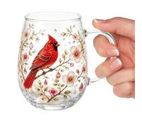 Genérico Vasos De Vidrio Con Flores Cristalería Estética De Colibrí, Flores