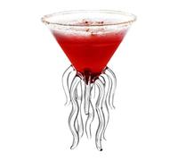 Generico Vasos de whisky de borosilicato transparente, 9 x 12 cm, con tallo Marine Creature de 120 ml, 180 g, vasos creativos que añaden un toque artístico a las