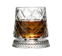 Genérico Vasos de whisky giratorios - Recipiente para beber de con base giratoria, vaso antiguo de fondo grueso, cristalería transparente de calidad | Función de movimiento manual de diseño gir
