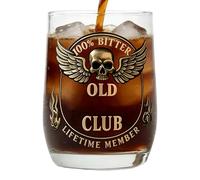 Genérico Vasos Whisky - Vaso Retro 300ml | Copa Diseño Calavera Alas | Vidrio Grueso Y Resistente Para Bourbon, Cócteles Y Licores | Bar Vintage En Casa, Regalo Cumpleaños Hombres & Mujeres