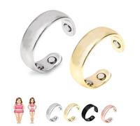 Genérico Vayro Ring, Original Magnetic Wellness Ring, Adjustable Size Rings for Men and Women, Lightweight and Water-Resistant Stainless Steel Rings (2pcs-b)